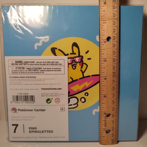 Pokemon TCG Lazy Summer Specialty Enamel Pins Set Of 7 Official Nintendo Badge - Picture 3 of 15